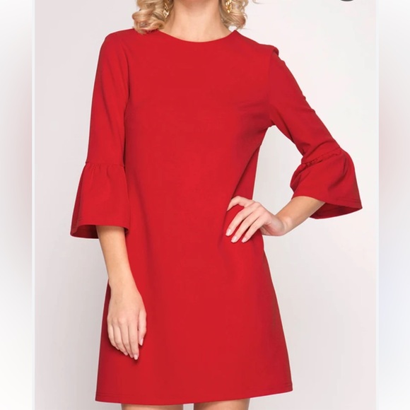 Ralph Lauren Dresses & Skirts - Ralph Lauren Vibrant Red Bell Sleeve Dress